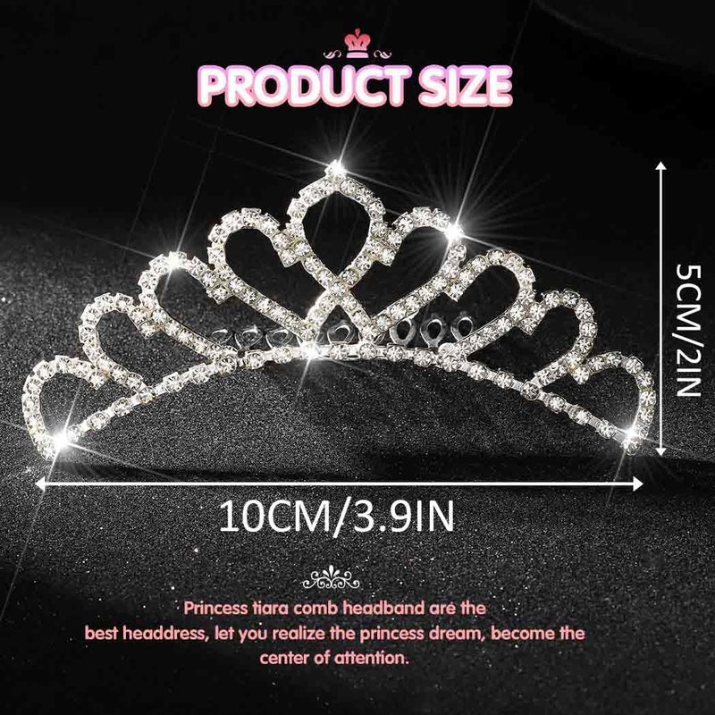 يان مشط شعر صغير مرصع بأحجار الراين من يان، فضي اللون، على شكل تاج صغير، مناسب للفتيات - Image 3